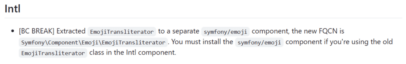 Symfony upgrade deprecate features